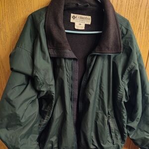 Columbia Green Jacket with Black Collar